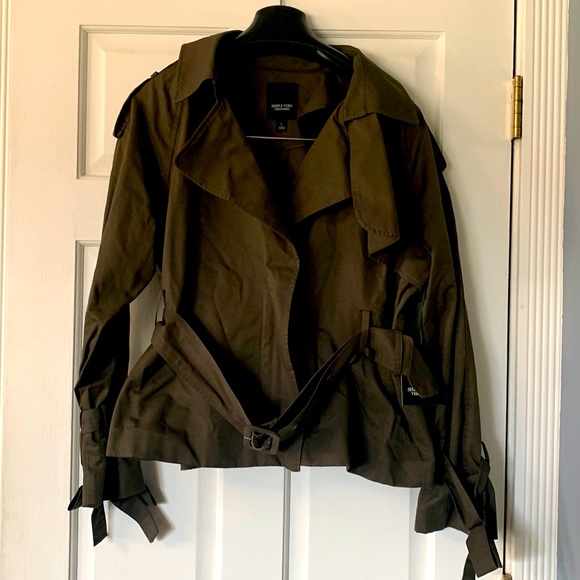 NWT Army Green Belted Jacket size Large - Picture 1 of 6
